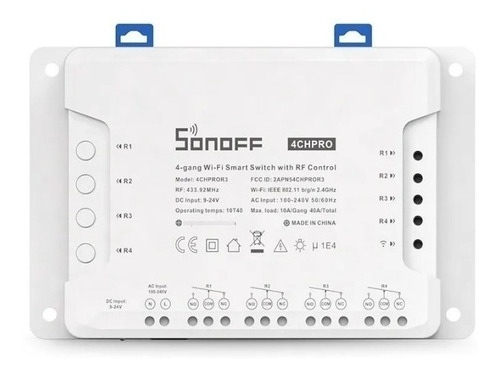 Imagen 1 de 7 de Sonoff 4ch Pro R3 4 Canales Pulso- Contacto Seco - Wifi Rele