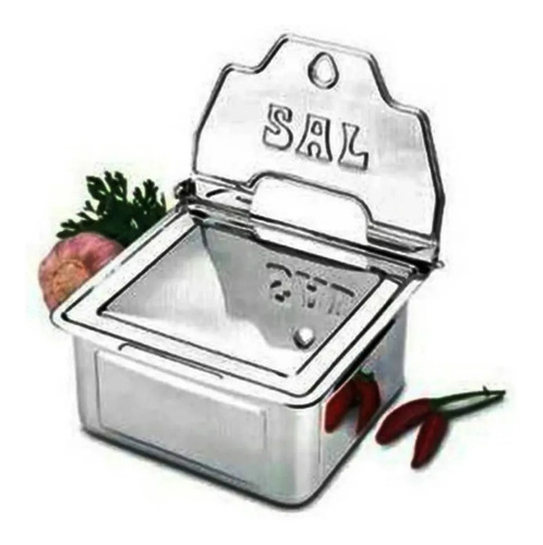 Imagem 3 de 3 de Saleiro Inox De Parede C/ Caixa Protetora Makinox