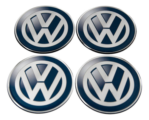 Adesivos Emblema Roda Resinado Volkswagen 70mm Cl14 Fk