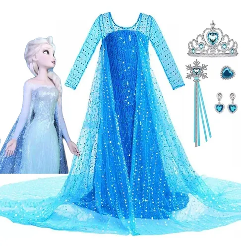 Disfraz talla 150 para 7 8 años para niña de princesa Elsa, Halloween 