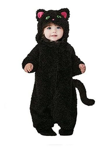 Disfraz Talla (12-18 Meses) Para Bebé Niña De Gato Negro