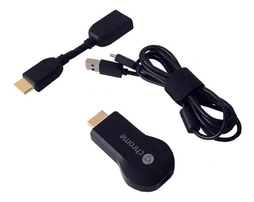 Google Chromecast 1st Generation H2G2-42 Full HD 2GB preto com memória RAM de 512MB