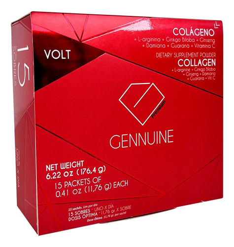 Colágeno Hidrolizado Energizante Volt - Gennuine X30 Sobres