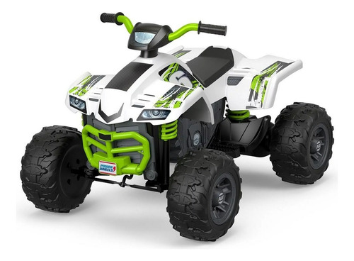 Cuatrimoto Electrica Power Wheels Racing Atv Color Blanca/Verde