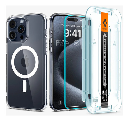 Capa Ultra Hybrid Mag E Película De Tela Para iPhone 15 Pro