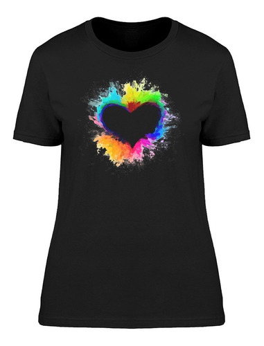 Arte Colorido De Corazón Con Salpicaduras Camiseta De Mujer