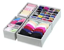 Comprar 4 Organizadores Plegables De Ropa Interior Para Cajones Color Gris