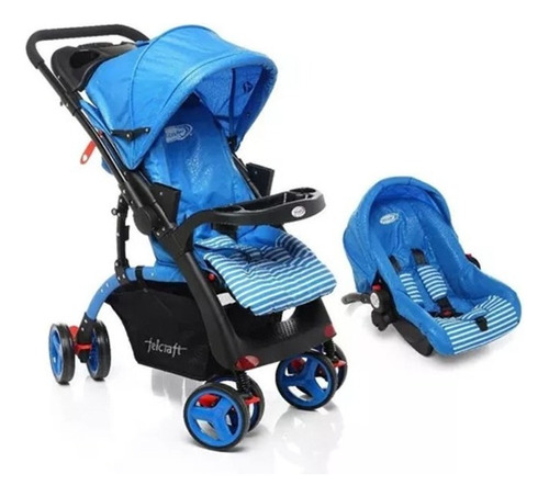 Carrito Con Huevito Rider Sini Felcraft Azul Cochecito Color Celeste Chasis Negro