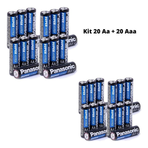Batería cilíndrica Panasonic Aaa - Kit de 40 unidades