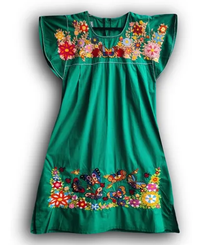 Vestido Gg Frida Kahlo Bordado A Mão Portugues Verde Vestido Gg Frida Kahlo Bordado A Mão Portugues Verde