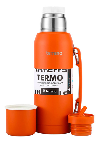 Termo Terrano Premium 1lt Con Manija Color Terracota