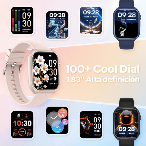 Reloj Inteligente Hombre Mujer,1.83 Hd Smartwatch Con Llamadas Y Monitor De Sueño