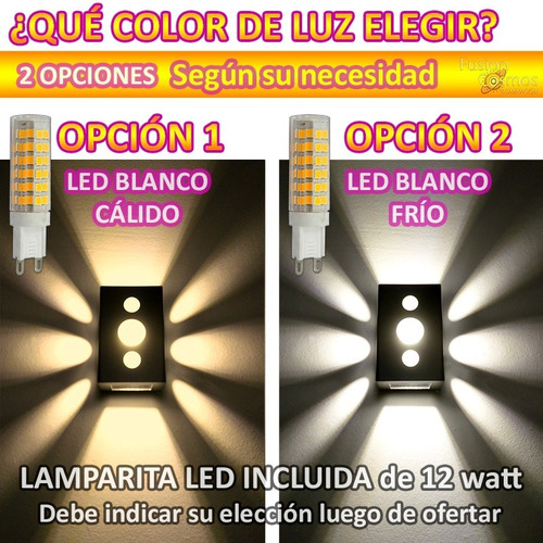 Imagen 9 de 10 de Aplique Pared Exterior Efecto X C/ Led Potente 12w Pack X8un