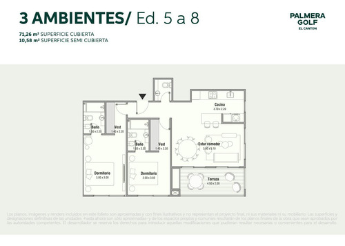 Departamento 3 Amb En Venta Palmera Golf | El Canton - Escobar