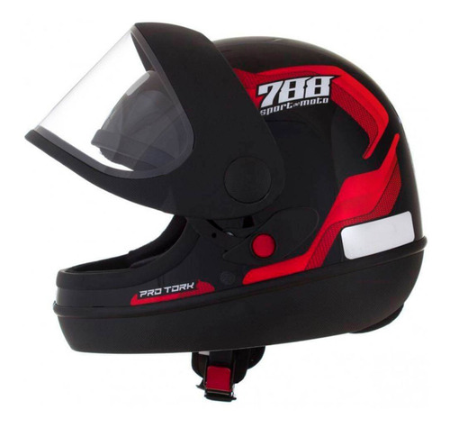 Capacete Sport Moto 788 Preto E Vermelho Tamanho 60 Cap-496v