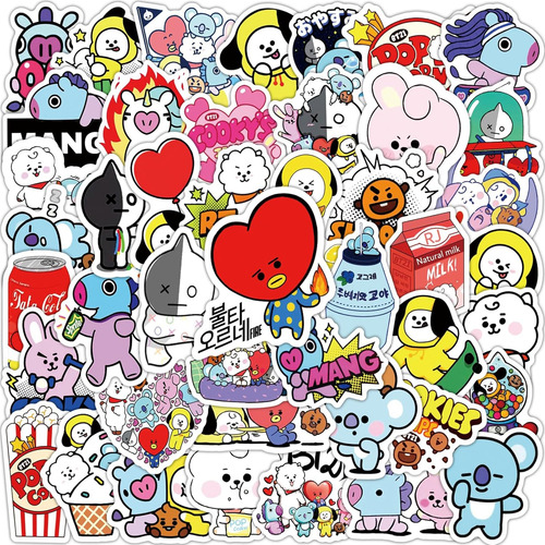 Paquete De 50 Pegatinas Kpop Bts Para Niñas, Divertidas Pega