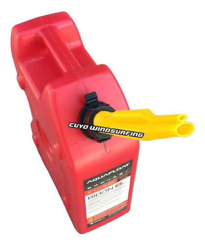 Bidón Chato Plástico Combustible 8 Litros Con Pico Aquafloat