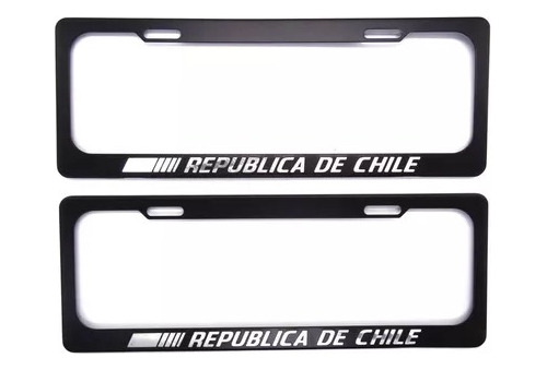 Porta Patente Metal Republica De Chile (negro)