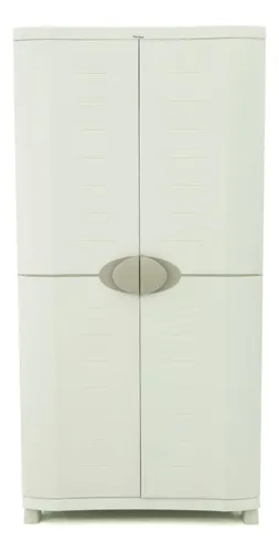 Armario blanco Plastiken con 4 estantes, 184 x 90 x 45 cm