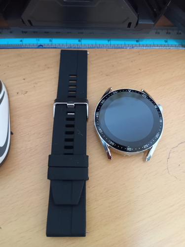 Smartwatch Hw3 Pro Plateado Con Faja Negra De Goma , Nuevos