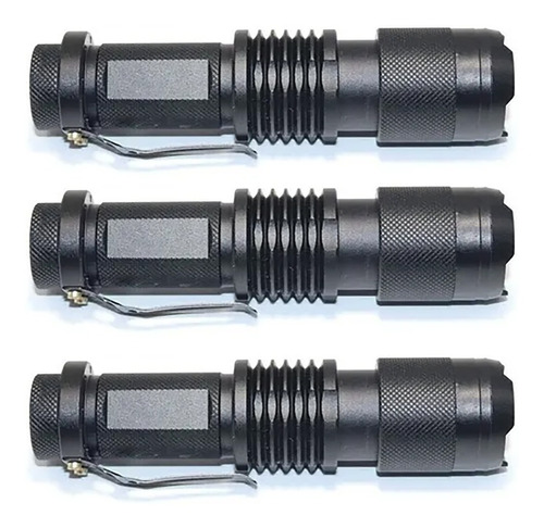 3 Mini Lampara Tactica 2000 Lumens Q5 Luz Led Recargable 