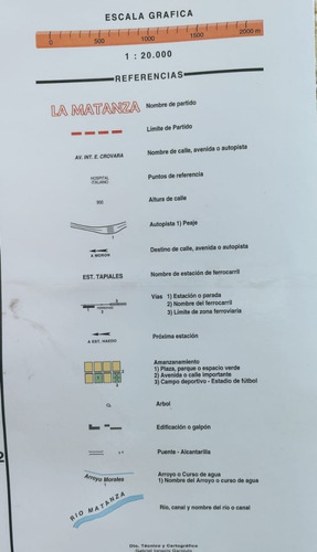Mapa La Matanza Buenos Aires Laminado Varillado