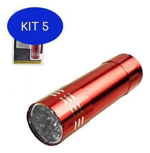 Kit 5 Mini Lanterna 9 Leds