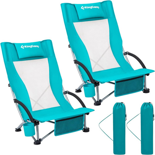 Kingcamp 2-pack High Back Low Seat Plegable Portátil Ligero 