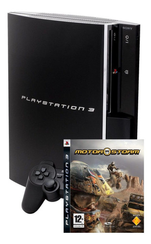 Sony PlayStation 3 80GB MotorStorm color  piano black y chrome trim