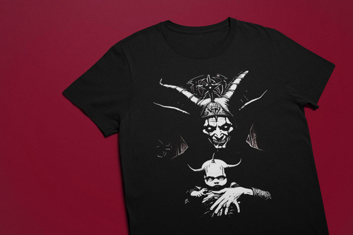 Playera De Moda Diseño Cabeza De Cabra Maldad