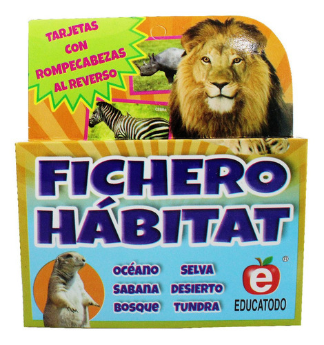 Imagen 2 de 2 de Tarjetas De Animales Fichero Hábitat Marca Educatodo