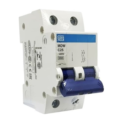 10076431 Mini-interruptor Termomagnetico 2p - 25a Mdw-c25-2