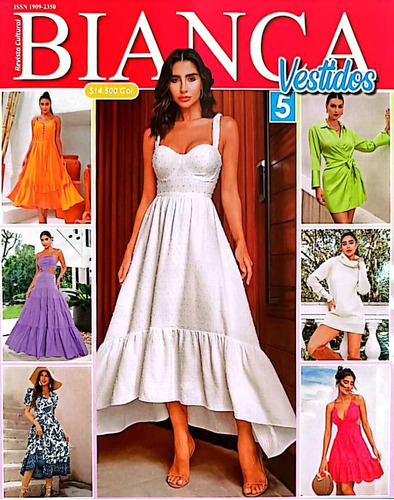 Patrón Molde Revista Bianca Vestidos 5 En Papel Fisica