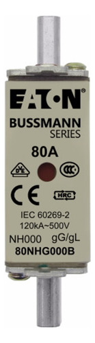 Fusível Bussmann Nh-000 Gl/gg 80a 500v 45/62hz