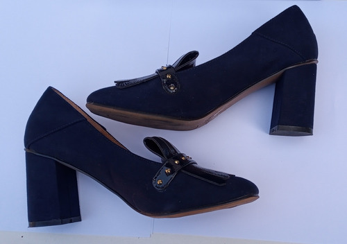 Zapatos Marittimo Azul Taco Medio Talla 37 Impecables!