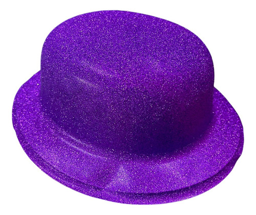 1 Sombrero De Plastico Con Diamantina En Color Morado
