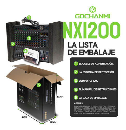 Mezcladora Gc Nx1200 Audio Consola 12 Canales 99dsp Mixer Dj