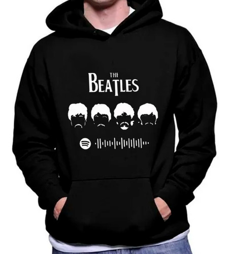 Poleron Estampado The Beatles Y Musica Qr Spotify