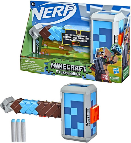 Nerf Minecraft Stormlander Martillo Incluye 3 Dardos