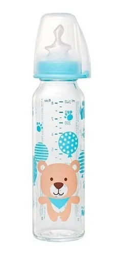 Mamadera Vidrio Silicona Oso Azul 125 Ml Anatómica Nip Mamadera Vidrio Silicona Oso Azul 125 Ml Anatómica Nip