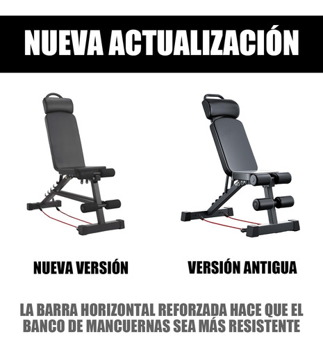 Banco De Pesas Plegable Con Ajuste De Altura Y Uso Versátil