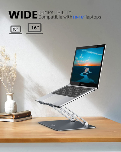 Imagen 5 de 7 de Base Soporte Portátil Laptop Aluminio Ergonómica