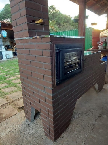 Forno + Fogão A Lenha Pré Moldado Inóx Pintado