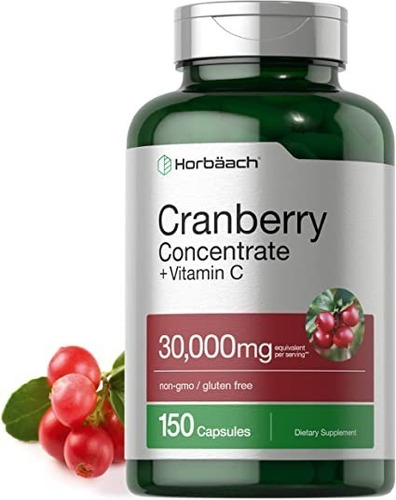 Horbaach I Cranberry 30,000 Mg + Vitamin C I  150 Caps I Usa Sabor Neutro