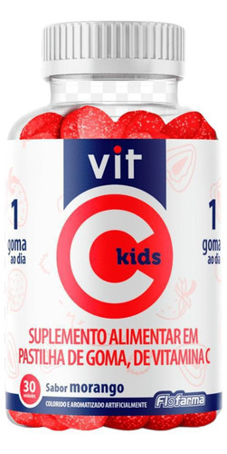 Vit C Kids Gomas De Vitamina C Morango 100% Idr 1 Unidade