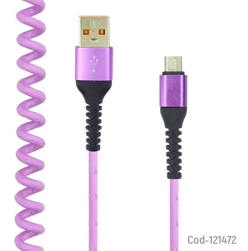 Cable Usb Micro 5 Pin/ Espiral / 1.2 Metros / 3 Amp.