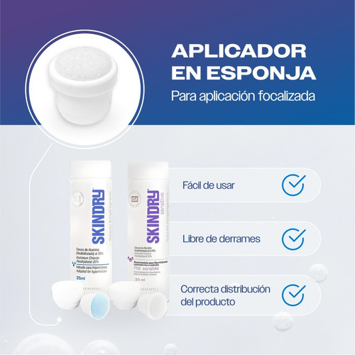 Imagen 3 de 10 de Antiperspirante Sudoración Excesiva Piel Sensible Skindry