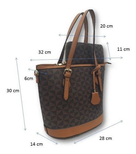 Imagen 5 de 5 de Bolsa De Dama Con Cartera Diseño De Cuadros Vel5pt50