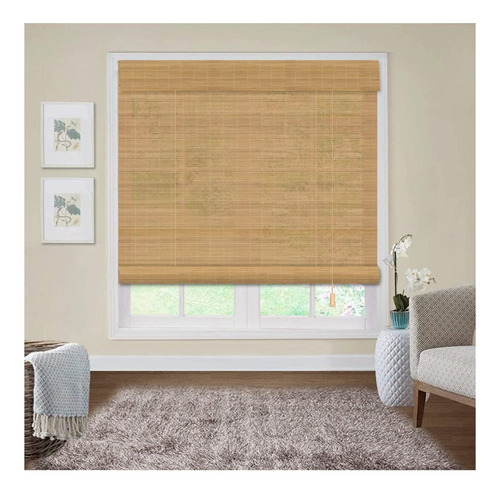 Bamboo Corded Roller Shade Waterproof Anti Uv Sun Blinds