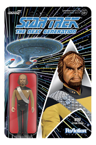 Super7 Star Trek: The Next Generation Worf 3.75 In Figura De